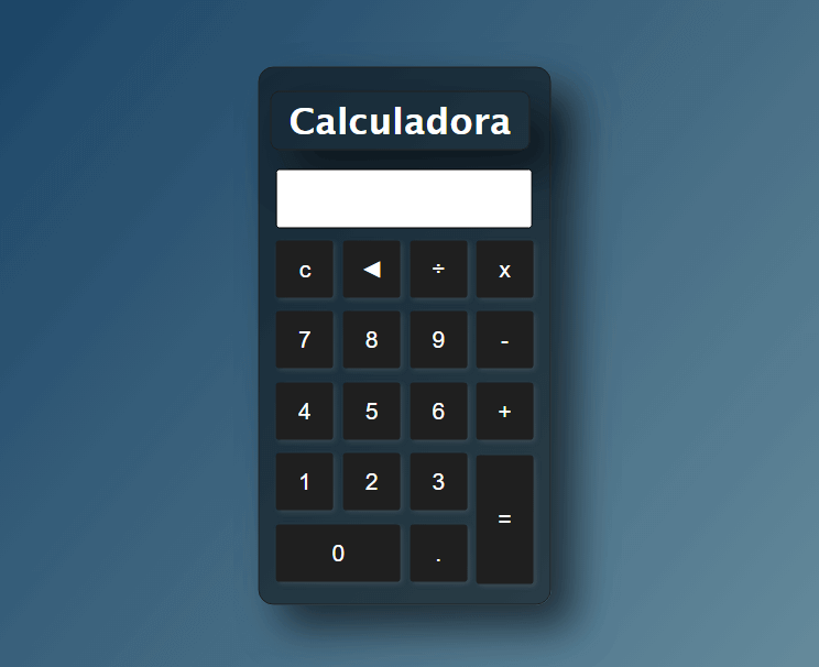 Tela exibindo a calculadora feita neste exercício